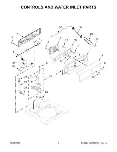 CONTROLS AND WATER INLET PARTS