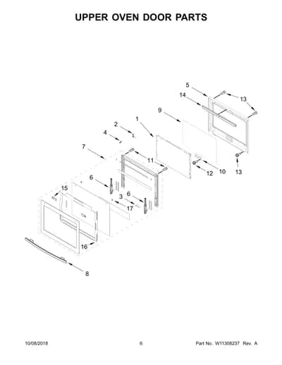 UPPER OVEN DOOR PARTS