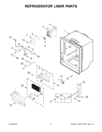 REFRIGERATOR LINER PARTS