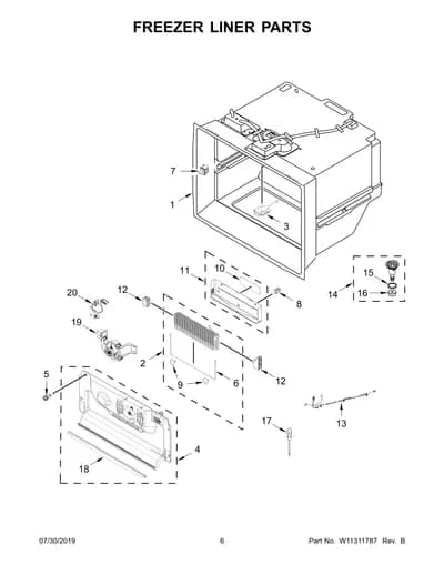 FREEZER LINER PARTS