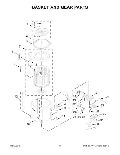 BASKET AND GEAR PARTS