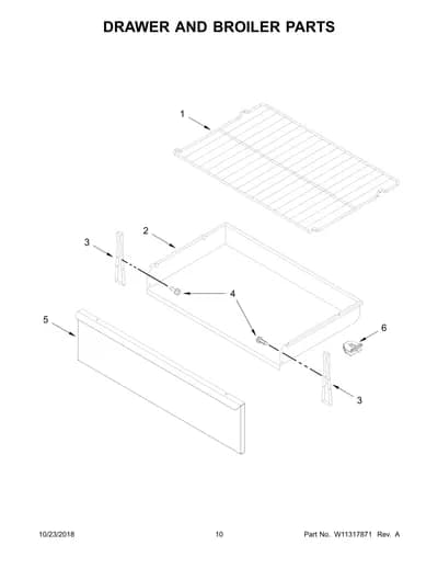 DRAWER AND BROILER PARTS