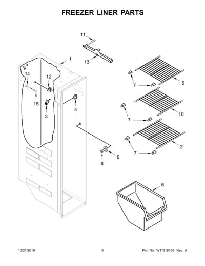 FREEZER LINER PARTS