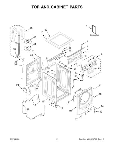 TOP AND CABINET PARTS