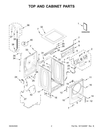TOP AND CABINET PARTS