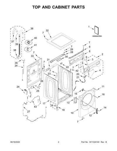 TOP AND CABINET PARTS