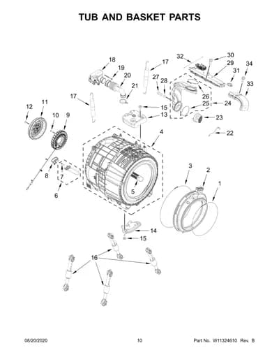 TUB AND BASKET PARTS