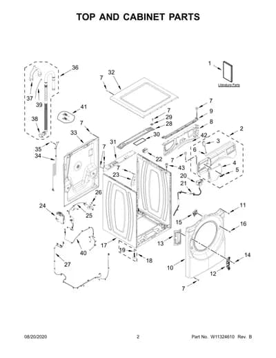 TOP AND CABINET PARTS