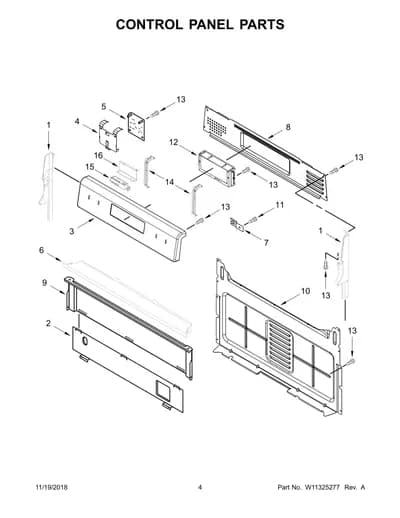CONTROL PANEL PARTS