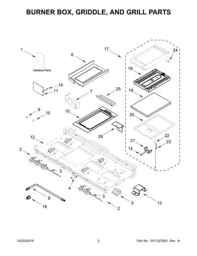 BURNER BOX, GRIDDLE, AND GRILL PARTS