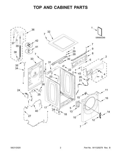 TOP AND CABINET PARTS