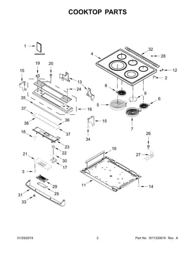 COOKTOP PARTS