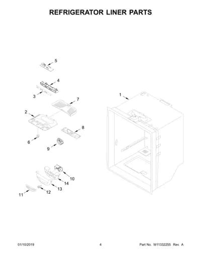 REFRIGERATOR LINER PARTS