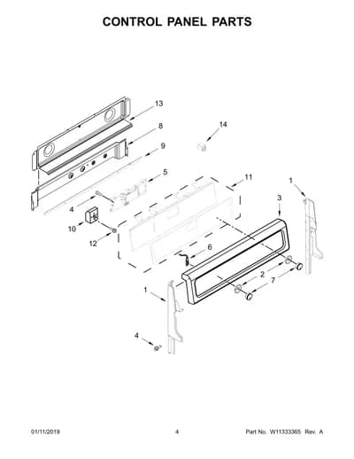 CONTROL PANEL PARTS