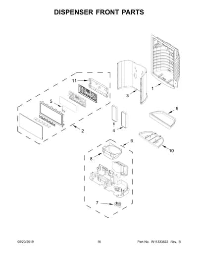 DISPENSER FRONT PARTS