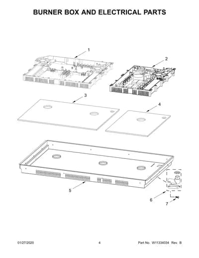 BURNER BOX AND ELECTRICAL PARTS