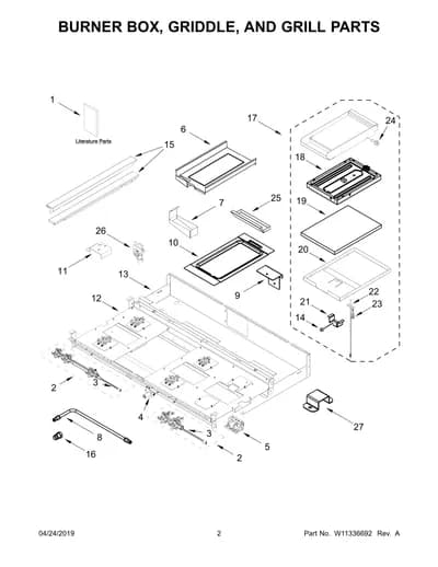 BURNER BOX, GRIDDLE, AND GRILL PARTS