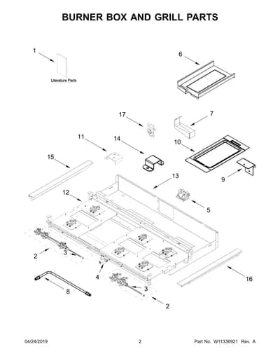 BURNER BOX AND GRILL PARTS