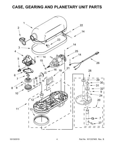 CASE, GEARING AND PLANETARY UNIT PARTS