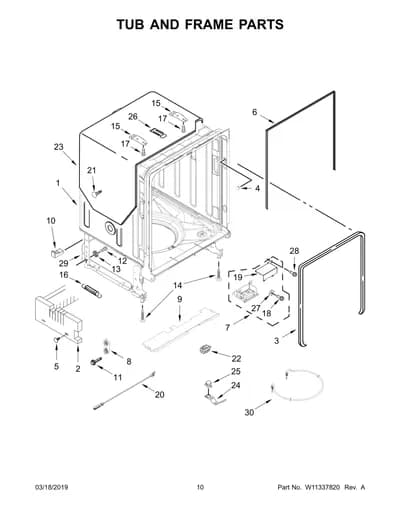 TUB AND FRAME PARTS