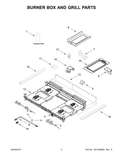 BURNER BOX AND GRILL PARTS