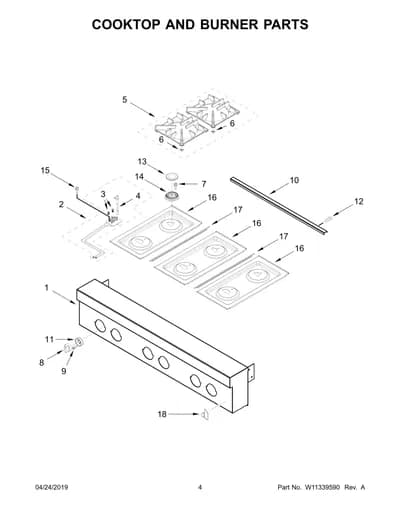 COOKTOP AND BURNER PARTS