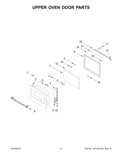 UPPER OVEN DOOR PARTS