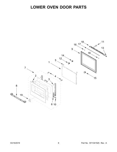 LOWER OVEN DOOR PARTS