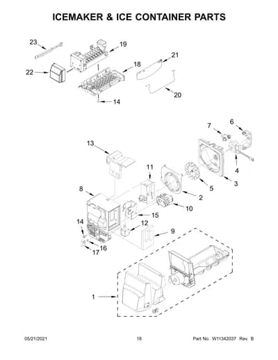 ICEMAKER & ICE CONTAINER PARTS
