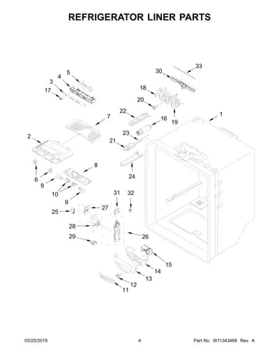 REFRIGERATOR LINER PARTS