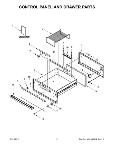 CONTROL PANEL AND DRAWER PARTS