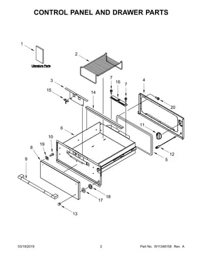 CONTROL PANEL AND DRAWER PARTS