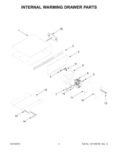 INTERNAL WARMING DRAWER PARTS