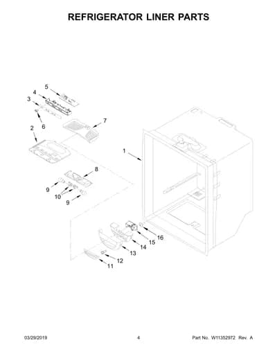 REFRIGERATOR LINER PARTS