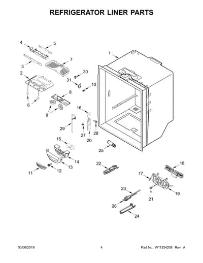 REFRIGERATOR LINER PARTS
