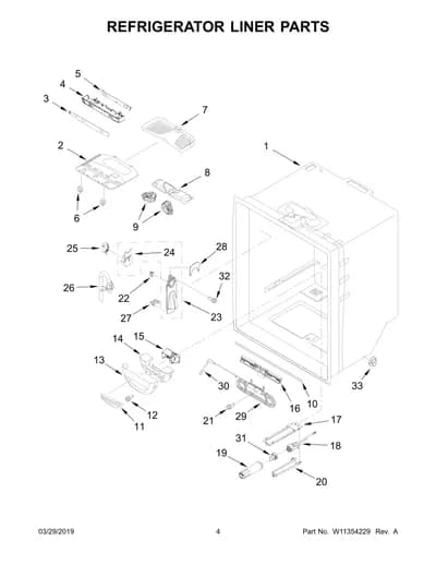 REFRIGERATOR LINER PARTS