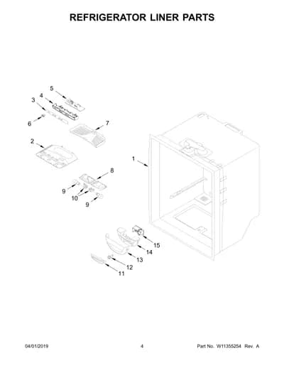 REFRIGERATOR LINER PARTS