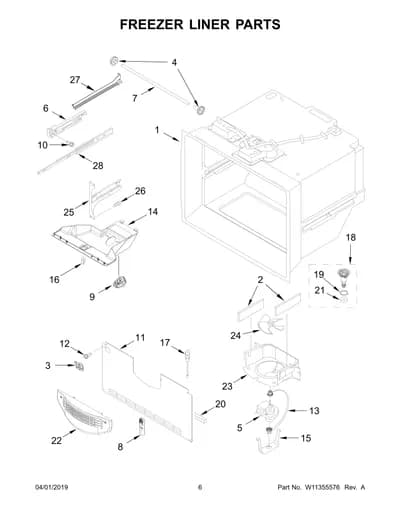 FREEZER LINER PARTS
