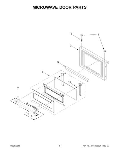 MICROWAVE DOOR PARTS