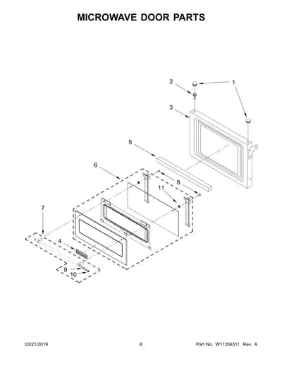 MICROWAVE DOOR PARTS