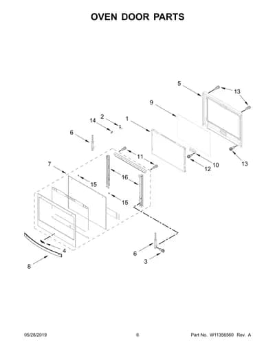 OVEN DOOR PARTS