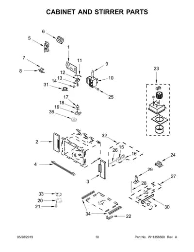 CABINET AND STIRRER PARTS
