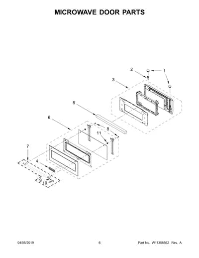MICROWAVE DOOR PARTS