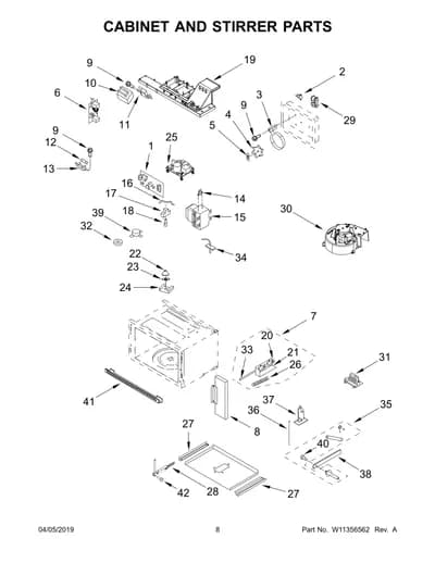CABINET AND STIRRER PARTS