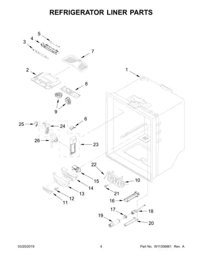 REFRIGERATOR LINER PARTS