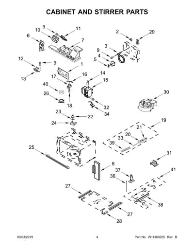 CABINET AND STIRRER PARTS