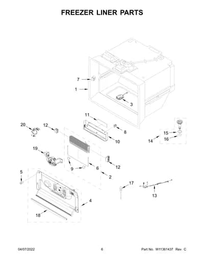 FREEZER LINER PARTS