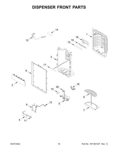 DISPENSER FRONT PARTS