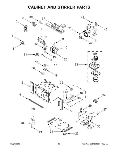 CABINET AND STIRRER PARTS