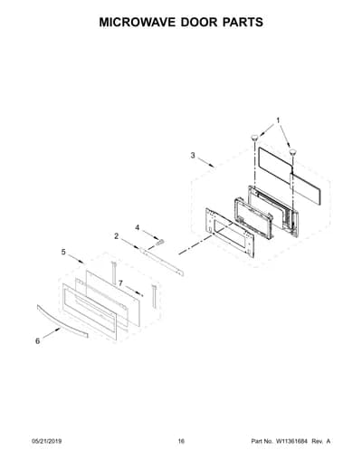 MICROWAVE DOOR PARTS